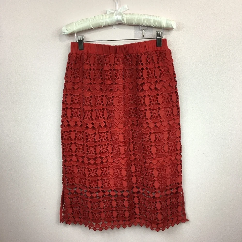 Anthropologie Lili’s Closet Maya Red Cutout Skirt NWT SZ S - Picture 4 of 8